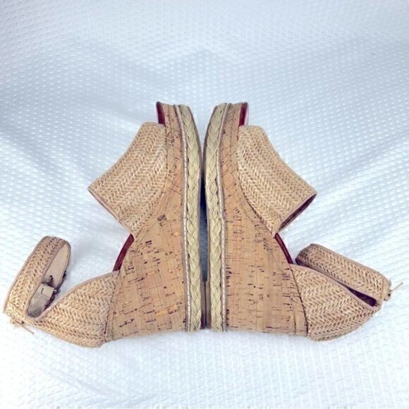 Dolce Vita Otto Espadrille Womens Size 9.5 Tan Woven Rattan Wedge Platform Heels - Picture 7 of 11